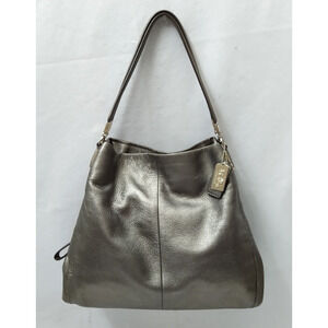 Coach Madison Phoebe Gray Leather 3 Compartments Shoulder Bag